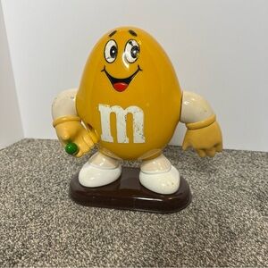 VINTAGE 1991 YELLOW PEANUT M&M CANDY DISPENSER 10" TALL MARS INC, Display Only